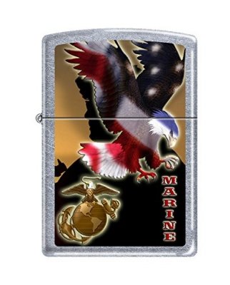 Zippo US Marines Lighters Street Chrome Eagle, фото
