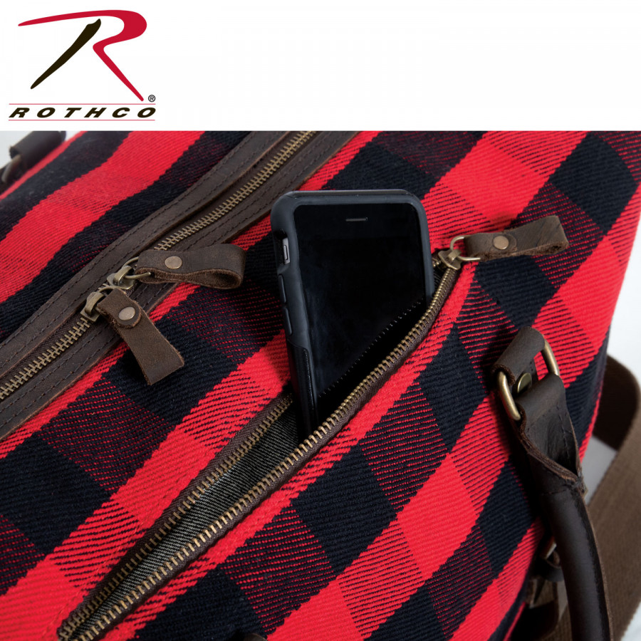 Rothco Extended Weekender Bag Red Plaid 9086