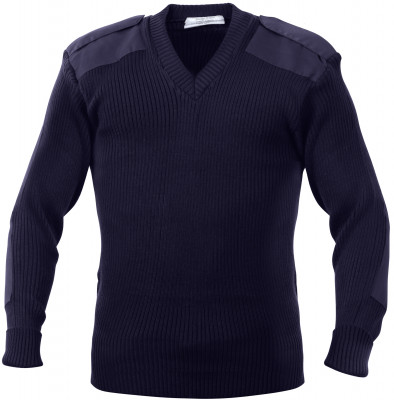 Милитари свитер коммандо Rothco G.I. Style Acrylic V-Neck Sweater Navy Blue 6345, фото
