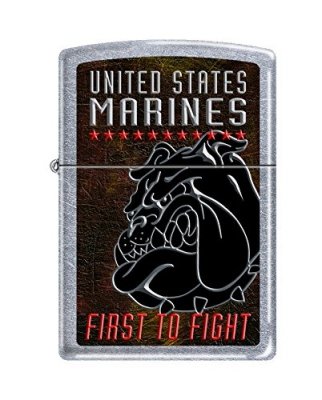 Zippo US Marines Lighters Street Chrome First to Fight, фото