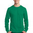 Зеленая хлопковая футболка с длинным рукавом Port & Company Long Sleeve Core Cotton Tee Kelly PC54LSK - Зеленая хлопковая футболка с длинным рукавом Port & Company Long Sleeve Core Cotton Tee Kelly PC54LSK