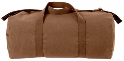 Сумка спортивная круглая коричневая Rothco Canvas Shoulder Duffle Bag Brown 2222 (61 см), фото