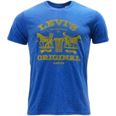 Футболка голубая с логотипом Levi's Galaxy Blue 2-Horse Graphic T-Shirt Galaxy Blue, фото