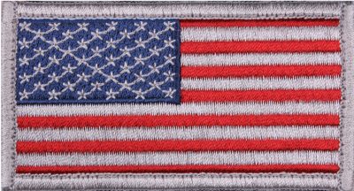 Полноцветная нашивка с велкро флаг США с серебристой окантовкой Rothco American Flag Patch Full Color with Silver Border / Forward 17750, фото