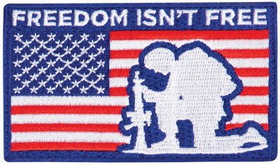 Нашивка флаг США и надписью «Свобода не бесплатна» Rothco Freedom Isn't Free Patch With Hook Back 1899, фото