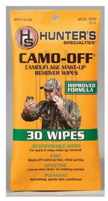 Американские влажные сaлфeтки для снятия маскировочного грима Hunter's Specialties Camo-Off® Camouflage Make-Up Remover Wipes 8209 , фото