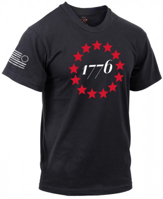 Черная футболка с флагом Бетси Росс США Rothco 1776 T-Shirt Black 10831, фото