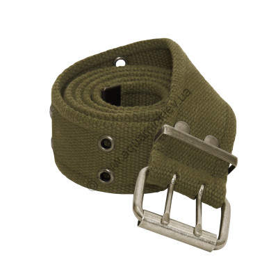 Оливковый хлопковый винтажный ремень Rothco Vintage Double Prong Buckle Belt Olive Drab 4171, фото