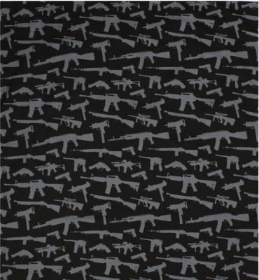Черная бандана с оружейным патерном Rothco Bandana Black / Silver Gun Pattern (56 x 56 см) 4099, фото