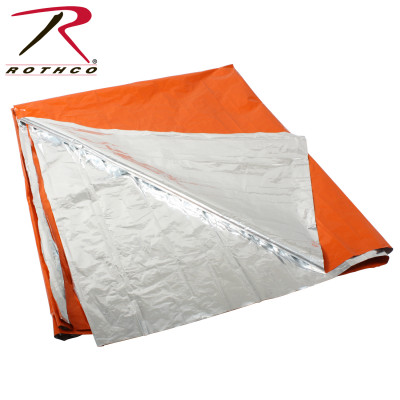 Оранжевое спасательное термическое одеяло Rothco Polarshield Survival Blanket Safety Orange 1043, фото