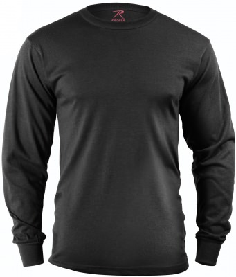Черная футболка с длинным рукавом Rothco Long Sleeve T-Shirt Black 60212, фото