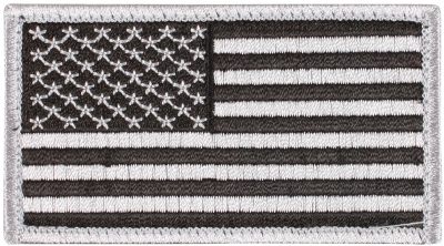 Серебряная нашивка с велкро флаг США Rothco U.S. Flag Velcro Patch -Silver / Forward 17781, фото