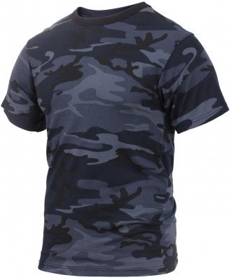 Футболка камуфлированная темно-синий ночной камуфляж Rothco T-Shirts Midnite Blue Camo 3830, фото