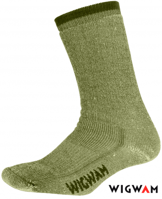 Оливковые, американские, трекинговые, шерстяные носки «Вигвам» для холодной погоды Wigwam® Merino Comfort Hiker Crew Socks Olive Drab (F2322-85A) 6165, фото
