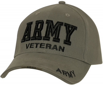 Бейсболка оливковая ветеран Армии США Rothco Deluxe Army Veteran Low Profile Cap Olive Drab 3946, фото