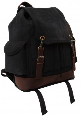 Черный хлопковый винтажный рюкзак Rothco Vintage Expedition Rucksack Black 8706, фото