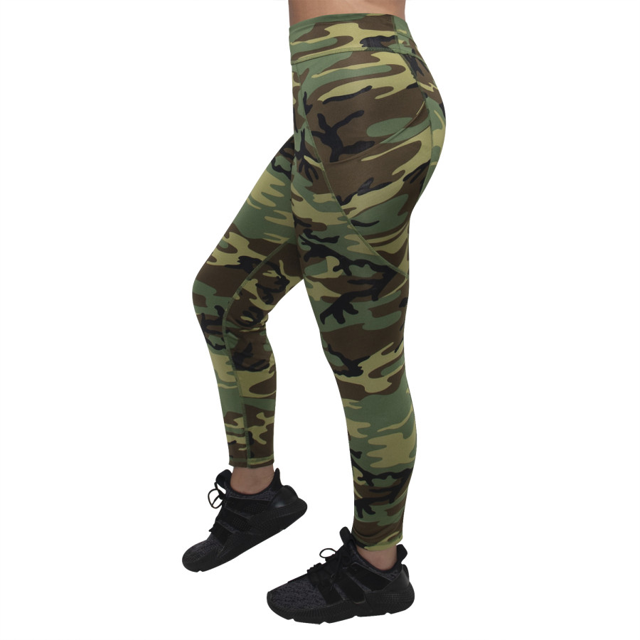 Green camo workout leggings deals