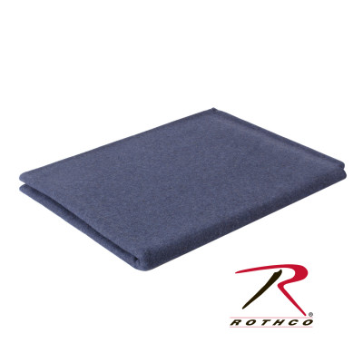 Спасательное темно-синее огнестойкое шерстяное одеяло Rothco Wool Blanket Navy Blue 10231, фото