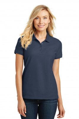 Футболка поло женская темно-синяя Port Authority Ladies Core Classic Pique Polo River Blue Navy, фото