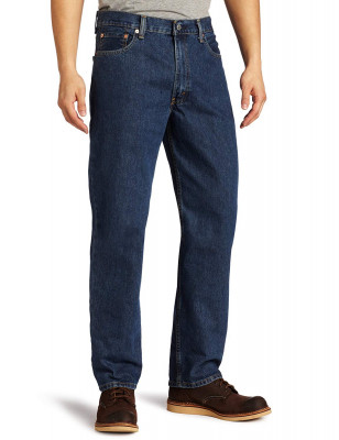 Джинсы просторные мужские синие в больших размерах Levi's 550 Relaxed Fit Jeans Dark Stonewash (Big and Tall) 015504886, фото