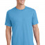 Голубая мужская американская хлопковая футболка Port & Company Core Cotton Tee PC54 Aquatic Blue - Голубая мужская американская хлопковая футболка Port & Company Core Cotton Tee PC54 Aquatic Blue