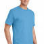 Голубая мужская американская хлопковая футболка Port & Company Core Cotton Tee PC54 Aquatic Blue - Голубая мужская американская хлопковая футболка Port & Company Core Cotton Tee PC54 Aquatic Blue