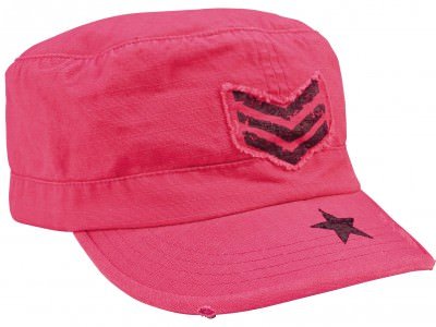 Женская винтажная розовая кепка с шевроном сержанта и звездой Rothco Women's Adjustable Vintage Fatigue Cap Pink 1159, фото