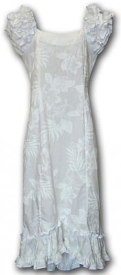 Гавайское платье му-му Pacific Legend Long Muumuu Dress - 334-3585 White, фото