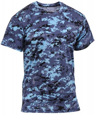 Футболка Rothco Polyester Performance T-Shirt Sky Blue Digital Camo 44030, фото