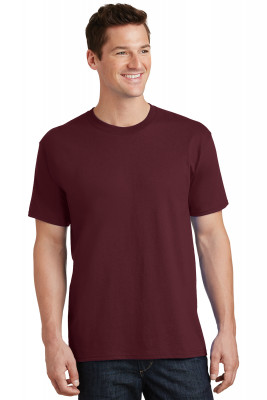 Бордовая мужская американская хлопковая футболка Port and Company Core Cotton Tee PC54 Athletic Maroon, фото
