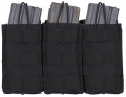 Rothco M16/AK47 MOLLE Open Top Triple Mag Pouch Black 41005