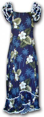 Гавайское платье му-му Pacific Legend Long Muumuu Dress - 334-2798 Navy, фото