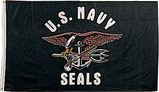 Флаг «Морские Котики» Военно-Морского Флота США Rothco United States Navy Seals Flag (90 x 150 см) 1478, фото