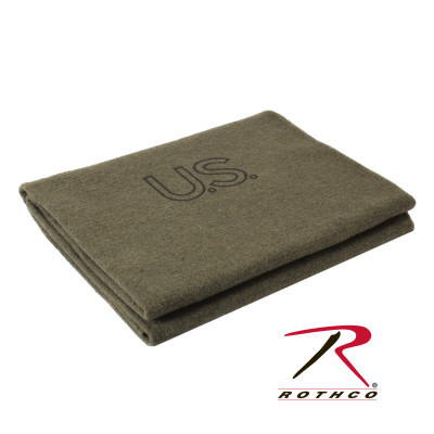Оливковое американское шерстяное спасательное одеяло Rothco U.S.Wool Blanket 9084, фото