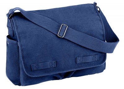 Винтажная темно-синяя сумка почтальона Rothco Vintage Washed Canvas Messenger Bag Navy Blue 8159, фото