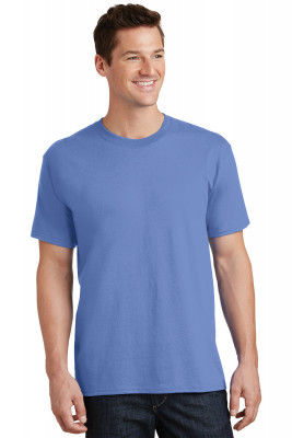 Светло голубая мужская американская хлопковая футболка Port & Company Core Cotton Tee PC54 Carolina Blue, фото