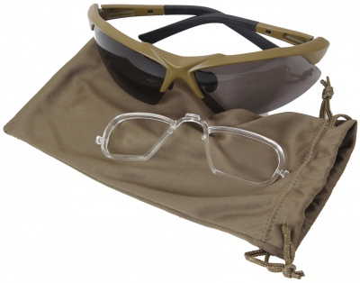 Тактические койотовые очки с диоптрической вставкой Rothco Tactical Eyewear Kit Coyote 10537, фото