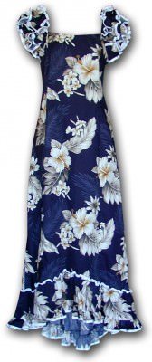 Гавайское платье му-му Pacific Legend Long Muumuu Dress - 334-3162 Navy, фото