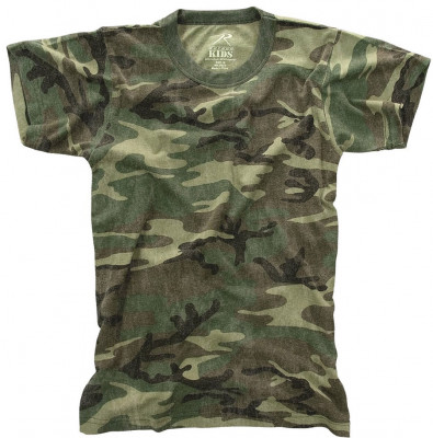 Футболка детская винтажная лесной камуфляж Rothco Kids Vintage T-Shirt Woodland Camo 7605, фото