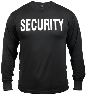 Футболка с длинным рукавом с надписью «SECURITY» Rothco 2-Sided Security Long Sleeve T-Shirt 60222, фото