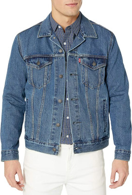 Джинсовая мужская куртка трекер Levis Trucker Jacket Standard Fit Medium Stonewash, фото