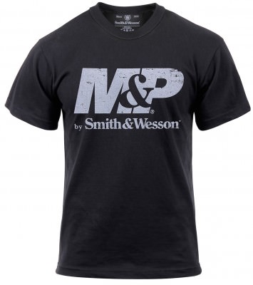 Футболка Smith & Wesson T-Shirt - Black / Distressed M&P Logo 3718, фото