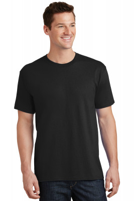 Черная мужская американская хлопковая футболка Port & Company Core Cotton Tee PC54 Jet Black, фото