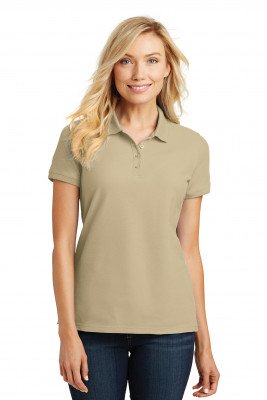 Футболка поло женская бежевая Port Authority Ladies Core Classic Pique Polo Wheat, фото
