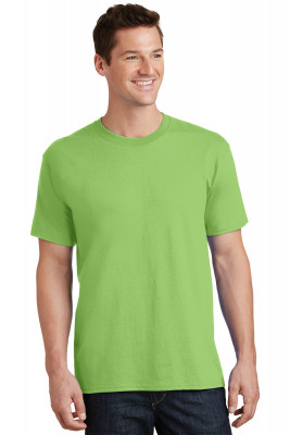 Лаймовая мужская американская хлопковая футболка Port & Company Core Cotton Tee PC54 Lime, фото