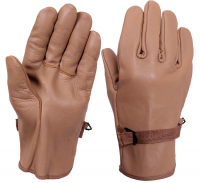 Перчатки кожаные койотовые армейского типа Rothco D-3A Leather Gloves Coyote 3183, фото