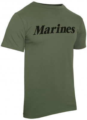 Тренировочная оливковая футболка Морской Пехоты США Rothco Physical Training T-Shirt "MARINES" Olive Drab 60157, фото