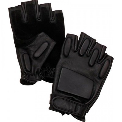 Кожаные перчатки без пальцев для альпинизма Rothco Tactical Fingerless Rappelling Gloves Black 3454, фото