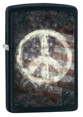Зажигалка матовая с американским флагом Zippo American Flag Lighters Black Matte, фото