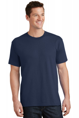 Темно-синяя мужская американская хлопковая футболка Port & Company Core Cotton Tee PC54 Navy, фото